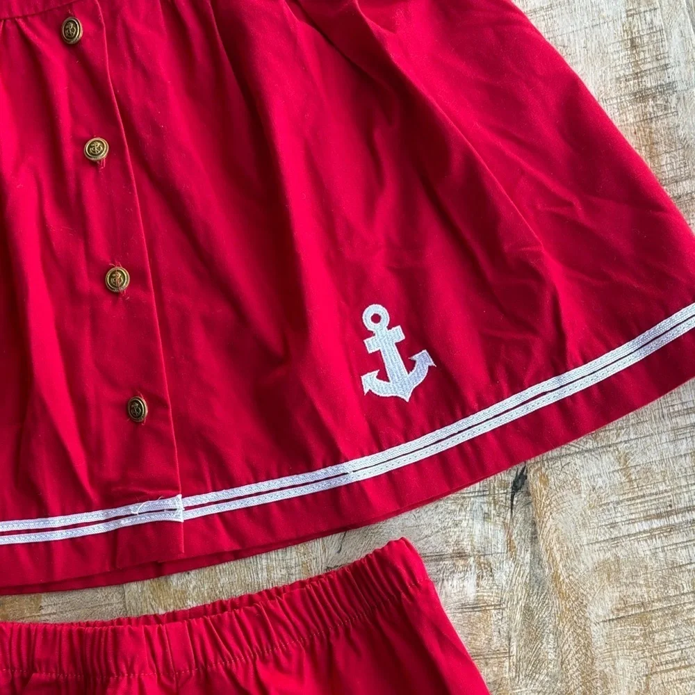 Vintage NWT Red Nautical Kids Set 24m